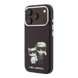 Karl Lagerfeld PU Semi Wrap Smooth Sketch Bodies Magsafe Zadní Kryt pro iPhone 18 Pro Max Burgundy