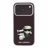 Karl Lagerfeld PU Semi Wrap Smooth Sketch Bodies Magsafe Zadní Kryt pro iPhone 18 Pro Max Burgundy