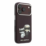 Karl Lagerfeld PU Semi Wrap Smooth Sketch Bodies Magsafe Zadní Kryt pro iPhone 18 Pro Max Burgundy