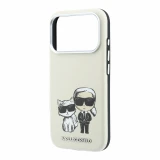 Karl Lagerfeld PU Semi Wrap Smooth Sketch Bodies Magsafe Zadní Kryt pro iPhone 18 Pro Max Beige