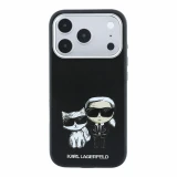 Karl Lagerfeld PU Semi Wrap Smooth Sketch Bodies Magsafe Zadní Kryt pro iPhone 18 Pro Max Black