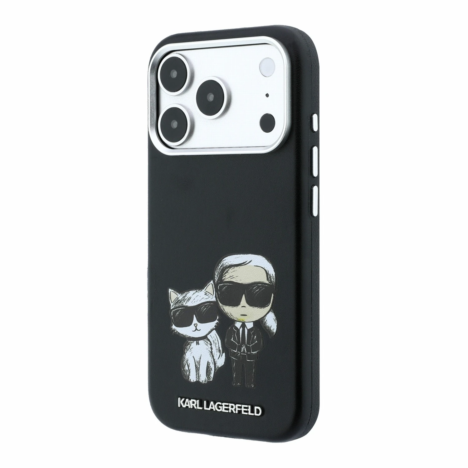 Karl Lagerfeld PU Semi Wrap Smooth Sketch Bodies Magsafe Zadní Kryt pro iPhone 18 Pro Max Black