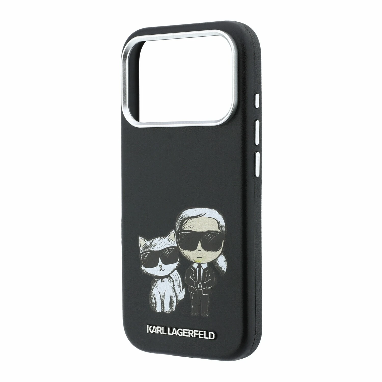 Karl Lagerfeld PU Semi Wrap Smooth Sketch Bodies Magsafe Zadní Kryt pro iPhone 18 Pro Max Black