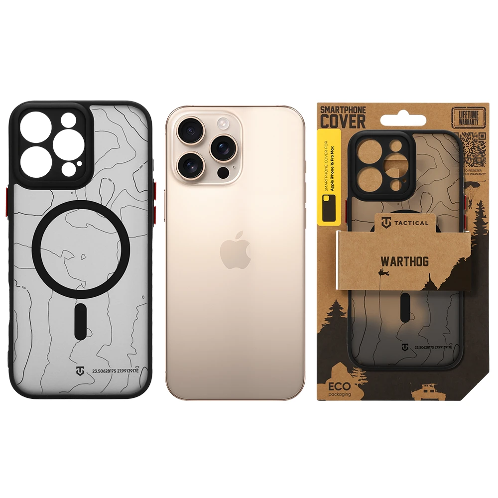Tactical MagForce Warthog Kryt pro Apple iPhone 16 Pro Max Asphalt