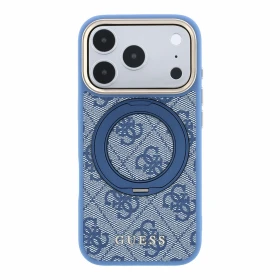 Zadní kryt Guess PU 4G Ring Stand MagSafe pro Apple iPhone 18 Pro Max, modrá