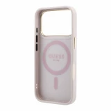 Guess PU 4G Ring Stand MagSafe Zadní Kryt pro iPhone 18 Pro Max Pink