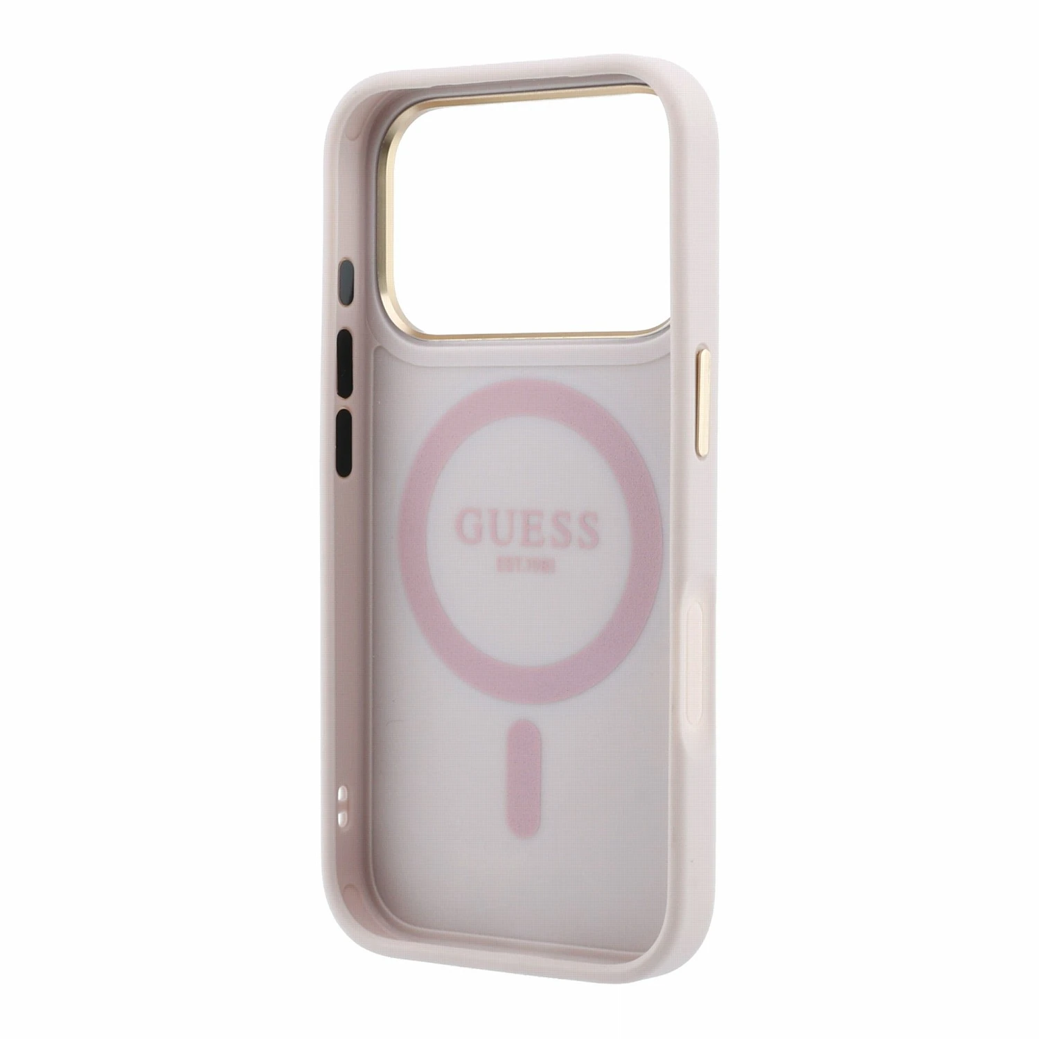 Guess PU 4G Ring Stand MagSafe Zadní Kryt pro iPhone 18 Pro Pink