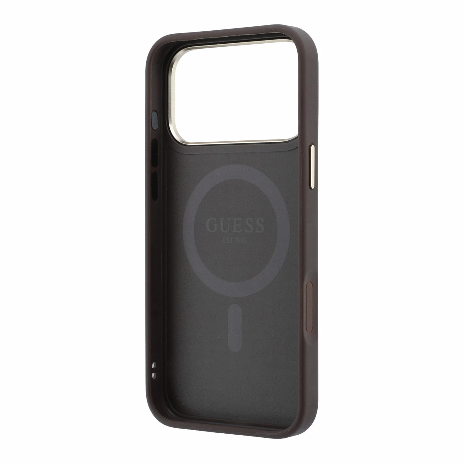 Guess PU 4G Ring Stand MagSafe Zadní Kryt pro iPhone 18 Pro Max Brown