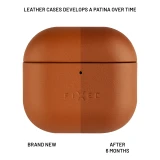 Kožené pouzdro FIXED PodsLeather pro Apple AirPods 4, hnědá