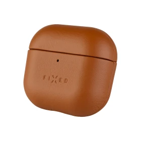 Kožené pouzdro FIXED PodsLeather pro Apple AirPods 4, hnědá