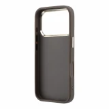 Guess PU 4G Strass Metal Logo Zadní Kryt pro iPhone 18 Pro Max Brown