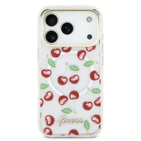 Zadní kryt Guess IML Glitter Cherry MagSafe pro Appe iPhone 17 Pro