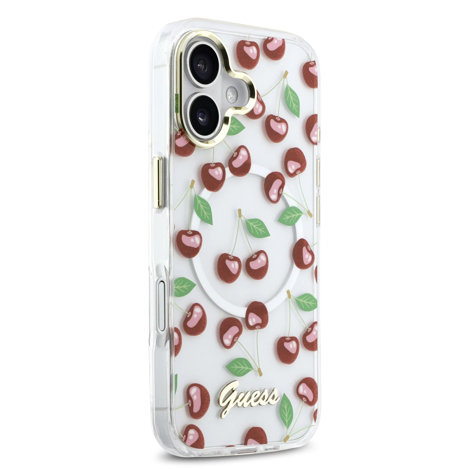 Guess IML Glitter Cherry MagSafe Zadní Kryt pro iPhone 17