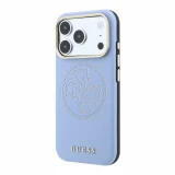 Guess PU Semi Wrap Perforated 4G Logo MagSafe Zadní Kryt pro iPhone 18 Pro Blue