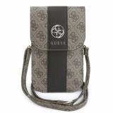 Taška na telefon Guess PU 4G Stripe Metal Logo, hnědá