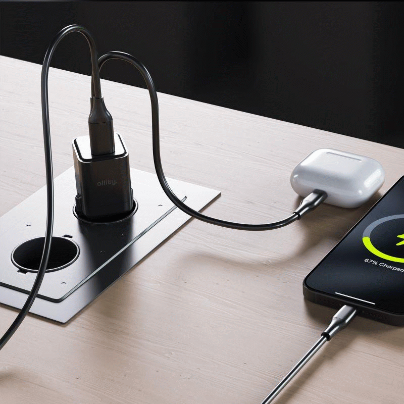 Nabíječka do sítě Allity ATC-01-20WAC 20W, 1xUSB, 1xUSB-C, černá