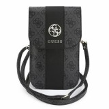 Taška na telefon Guess PU 4G Stripe Metal Logo, černá