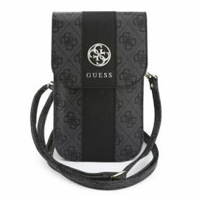Taška na telefon Guess PU 4G Stripe Metal Logo, černá