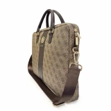 Guess PU 4G Stripe Metal Logo Taška na Notebook 16" Brown