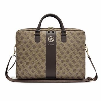 Taška na Notebook 16" Guess PU 4G Stripe Metal Logo, hnědá