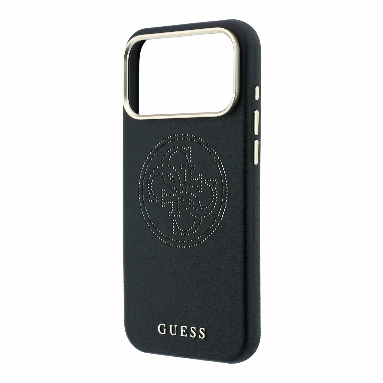 Guess PU Semi Wrap Perforated 4G Logo MagSafe Zadní Kryt pro iPhone 18 Pro Max Black