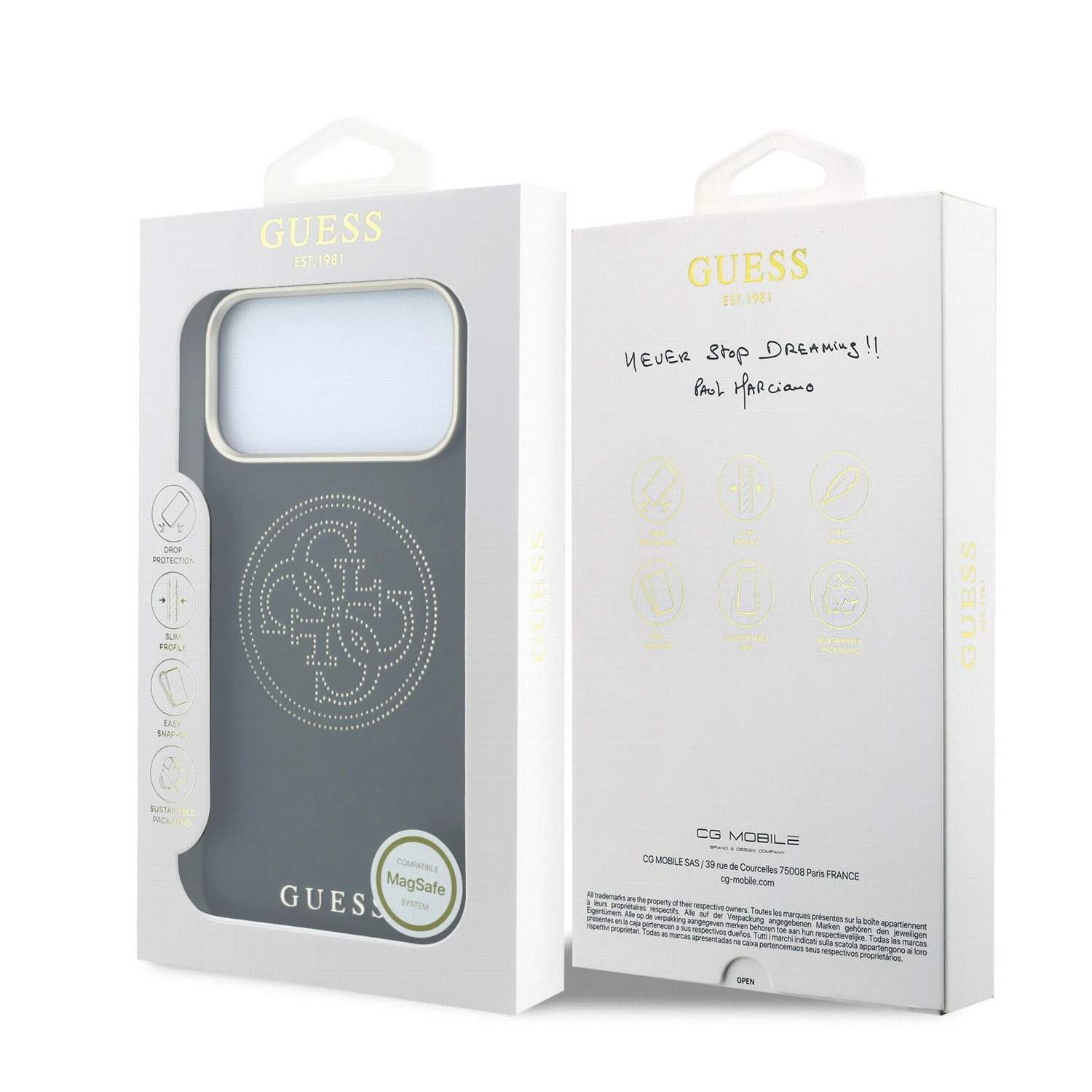 Guess PU Semi Wrap Perforated 4G Logo MagSafe Zadní Kryt pro iPhone 18 Pro Max Black