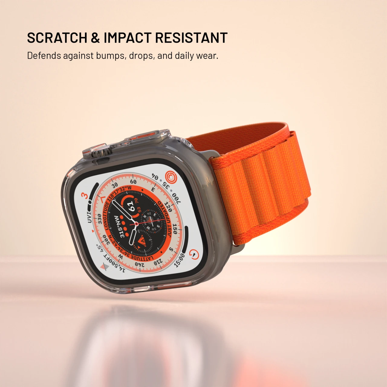 Ochranné pouzdro FIXED Pure Watch s temperovaným sklem pro Apple Watch Ultra 49 mm, čirá