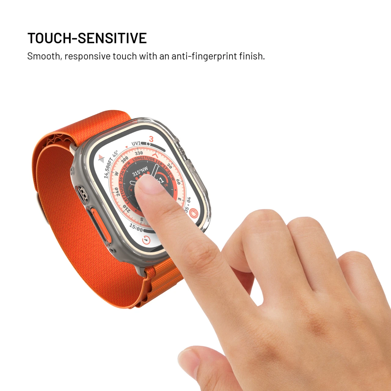 Ochranné pouzdro FIXED Pure Watch s temperovaným sklem pro Apple Watch Ultra 49 mm, čirá