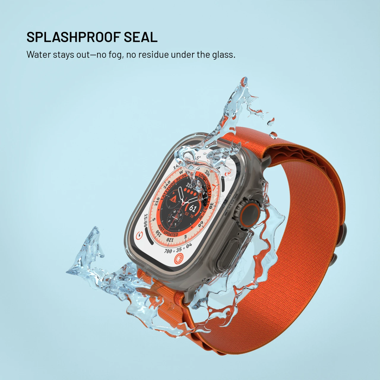 Ochranné pouzdro FIXED Pure Watch s temperovaným sklem pro Apple Watch Ultra 49 mm, čirá