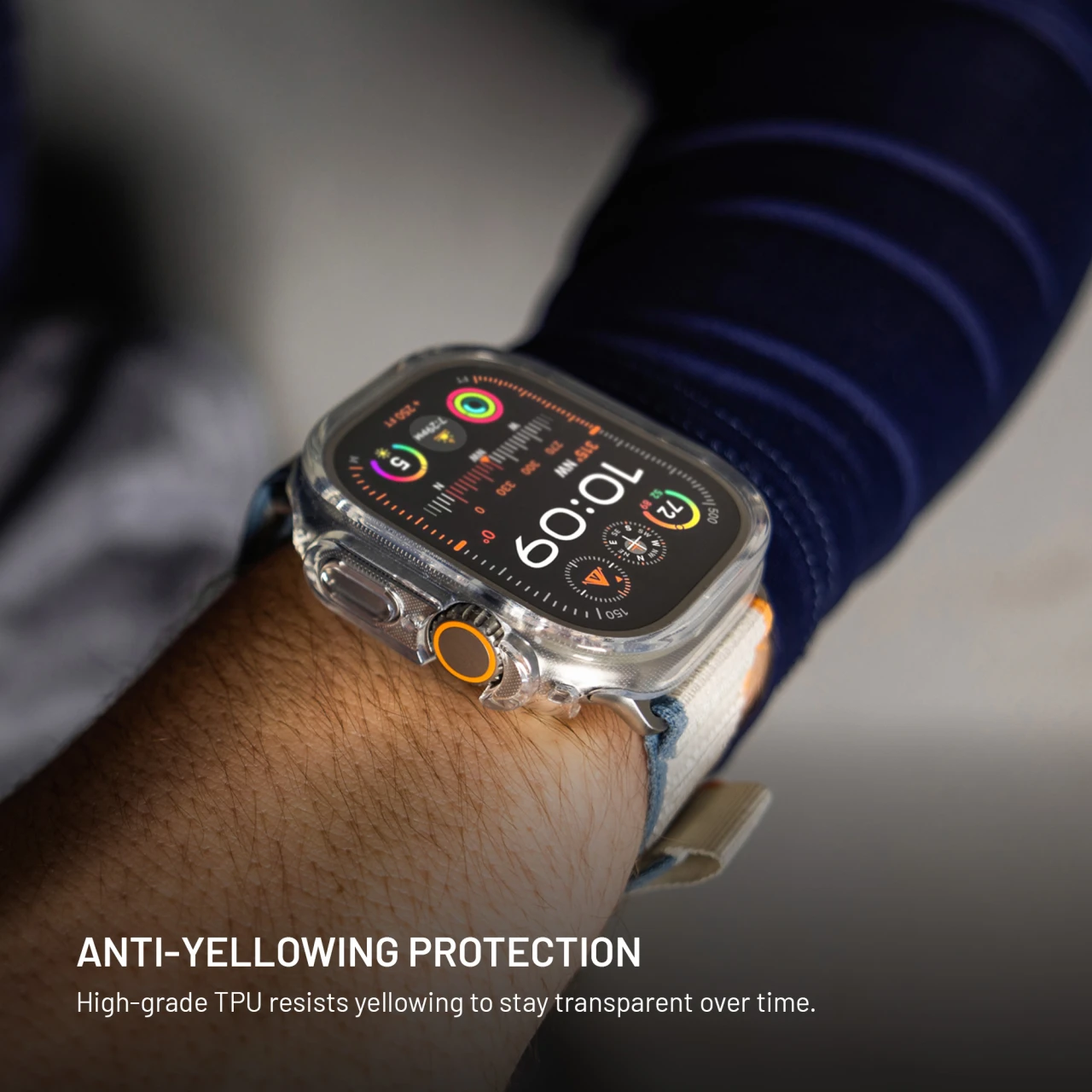 Ochranné pouzdro FIXED Pure Watch s temperovaným sklem pro Apple Watch Ultra 49 mm, čirá