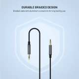 Audio kabel FIXED Link 3,5mm jack na 3,5mm jack, 1.5m, space gray