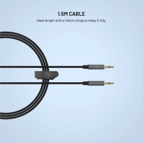 Audio kabel FIXED Link 3,5mm jack na 3,5mm jack, 1.5m, space gray