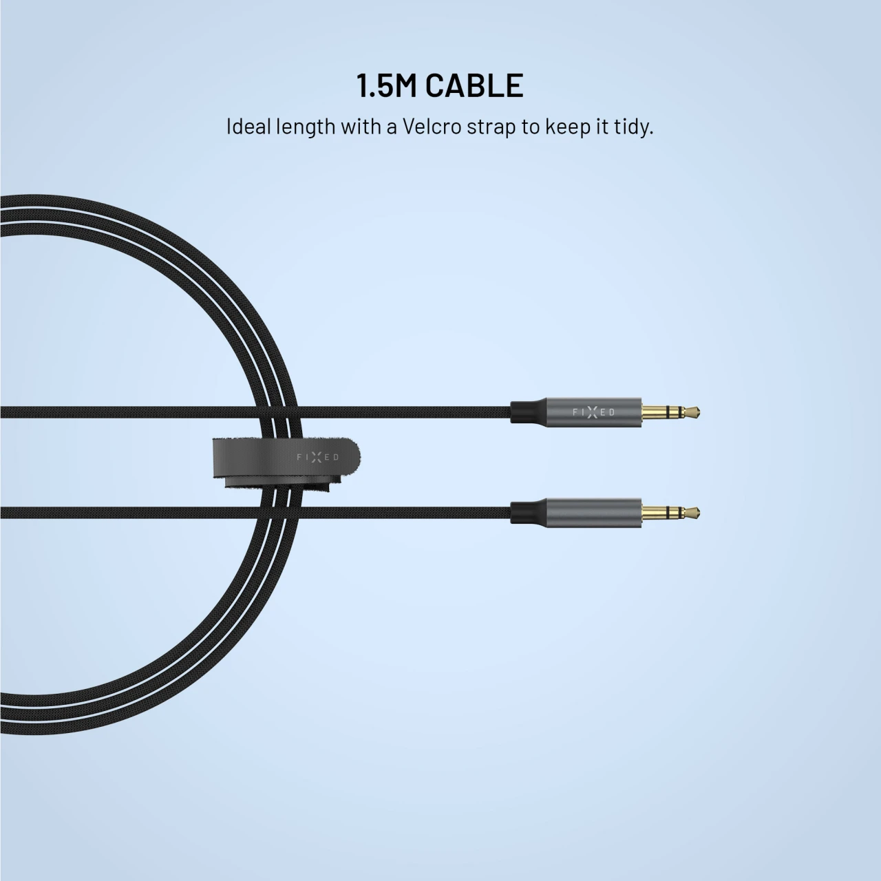 Audio kabel FIXED Link 3,5mm jack na 3,5mm jack, 1.5m, space gray