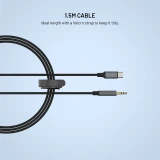 Audio kabel FIXED Link USB-C na 3,5mm jack, 1.5m, space gray