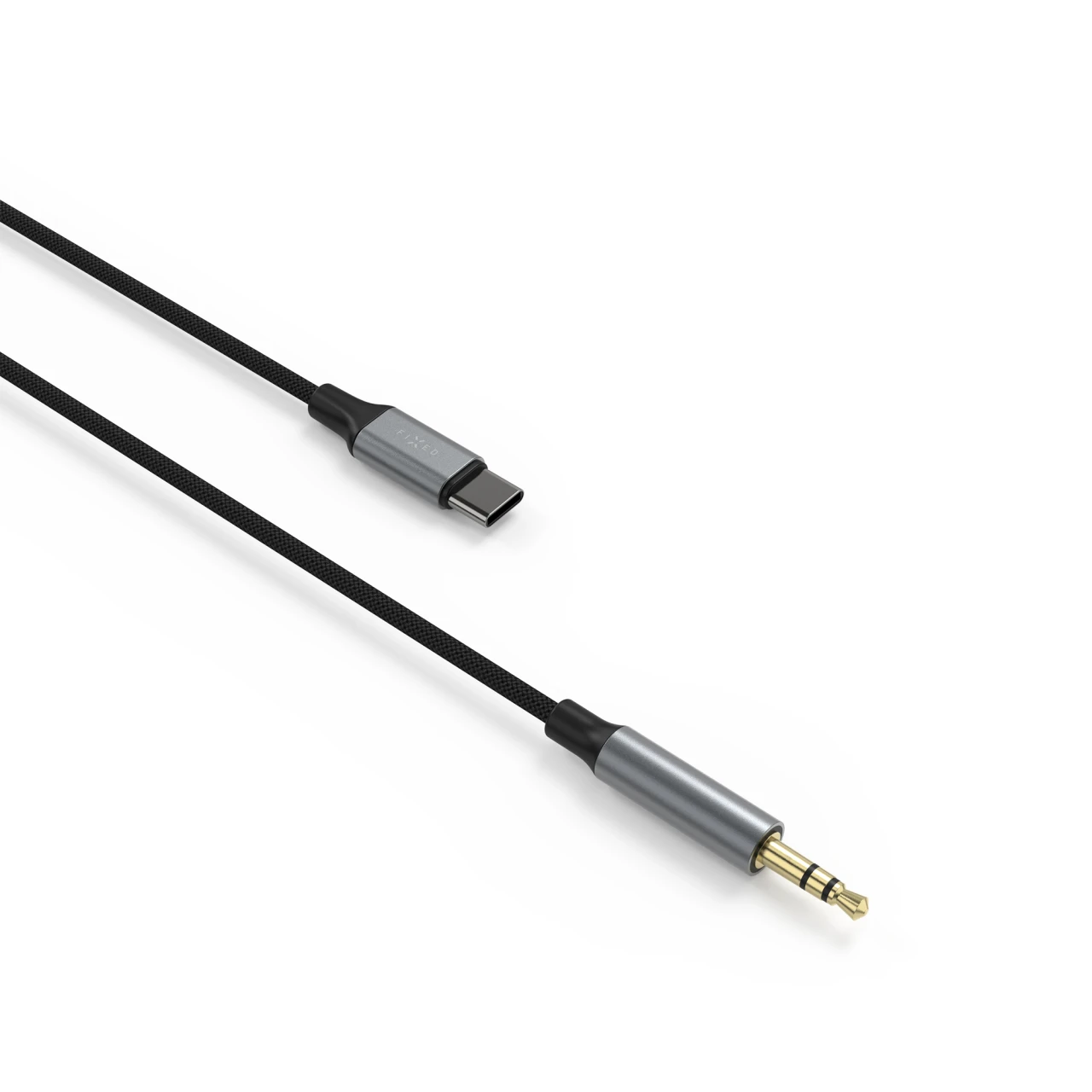 Audio kabel FIXED Link USB-C na 3,5mm jack, 1.5m, space gray