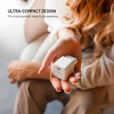 Set síťové GaN nabíječky FIXED Mini s USB-C výstupem a USB-C/USB-C kabelu, podpora PD, 2 metry, 65W, bílá