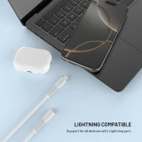 Nabíjecí a datový Liquid silicone kabel FIXED s konektory USB-C/Lightning a podporou PD, 1.2m, USB 2.0, 60W, bílá