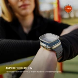 Prémiové ochranné tvrzené sklo FIXED Armor s ocelovým rámečkem pro Apple Watch Ultra 49mm, titanové