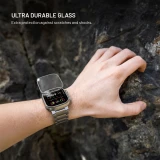 Prémiové ochranné tvrzené sklo FIXED Armor s ocelovým rámečkem pro Apple Watch Ultra 49mm, titanové