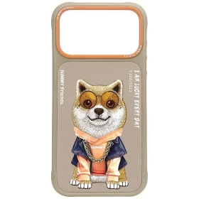 Zadní kryt NIMMY case GLASSES COOL DOG pro Apple iPhone 17 Pro / 18 Pro, béžová