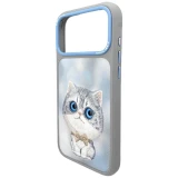 NIMMY case BIG EYED SILVER SHADED CAT for IPHONE 18 Pro/17 Pro grey