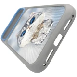 NIMMY case BIG EYED SILVER SHADED CAT for IPHONE 18 Pro/17 Pro grey