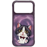 NIMMY case BIG EYED CREAM CAT for IPHONE 18 Pro Max/17 Pro Max purple