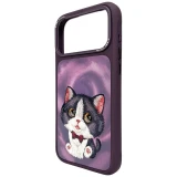 NIMMY case BIG EYED CREAM CAT for IPHONE 18 Pro Max/17 Pro Max purple
