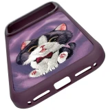 NIMMY case BIG EYED CREAM CAT for IPHONE 18 Pro Max/17 Pro Max purple