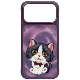 Zadní kryt NIMMY case BIG EYED CREAM CAT pro Apple iPhone 17 Pro / 18 Pro, fialová