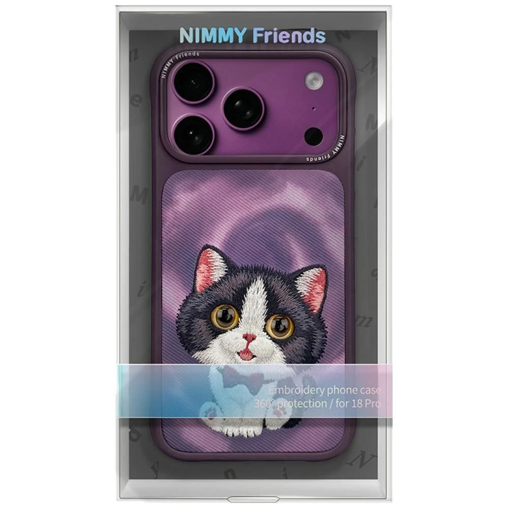 NIMMY case BIG EYED CREAM CAT for IPHONE 18 Pro/17 Pro purple