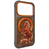 NIMMY case MAGNETIC FANTASY ANIMAL HORSE compatible with MagSafe for IPHONE 18 Pro Max/17 Pro Max orange