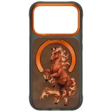 NIMMY case MAGNETIC FANTASY ANIMAL HORSE compatible with MagSafe for IPHONE 18 Pro/17 Pro orange