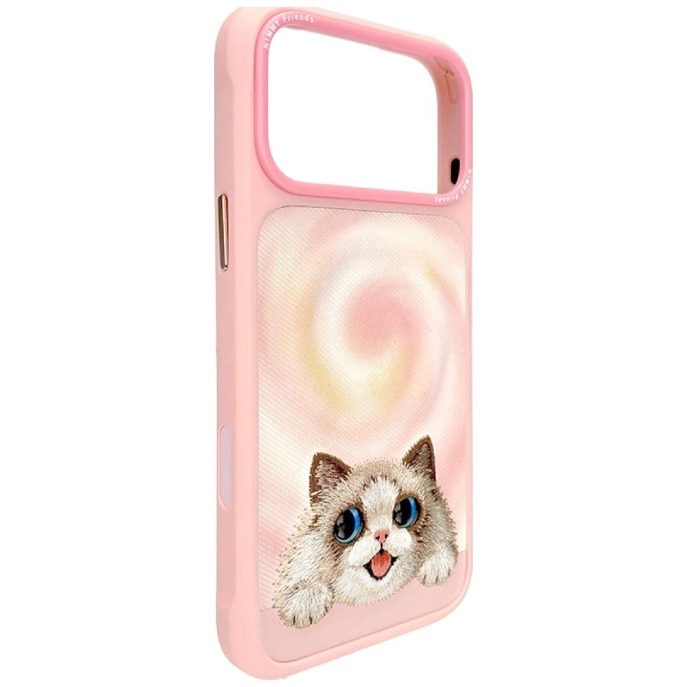 NIMMY case BIG EYED LYING RAGDOLL CAT compatible with MagSafe for IPHONE 18 Pro/17 Pro pink